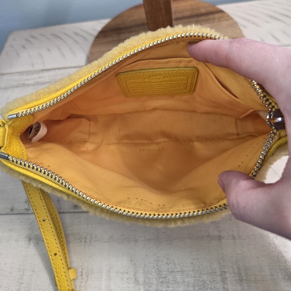 Coach Rhyder Shearling Pochette Banana Crossbody Purse 36490, EUC - Picture 14 of 16